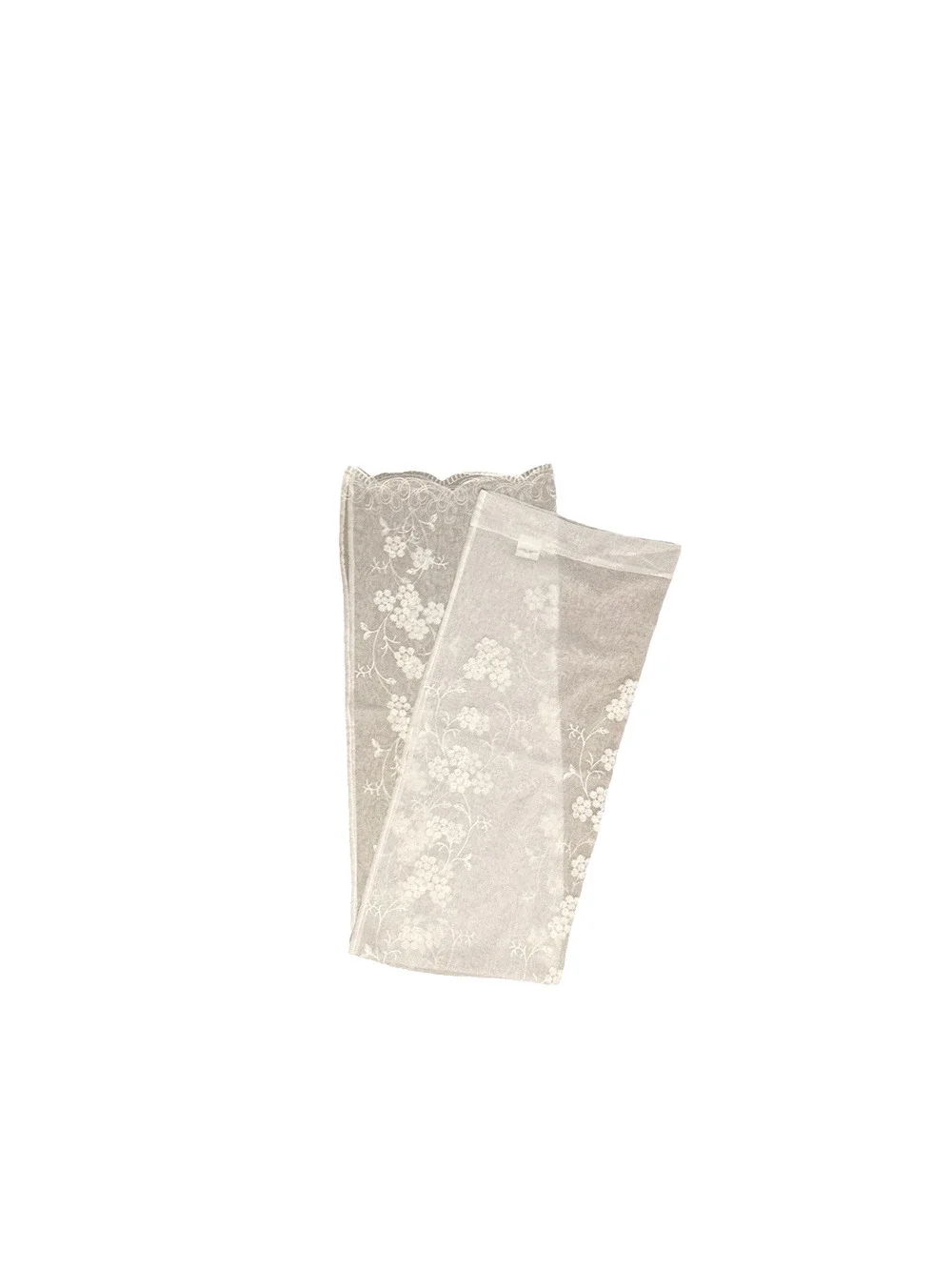 Set 4 Laura Ashley Sheer Embroidered Curtains Panels Drapes White Floral 84 Long